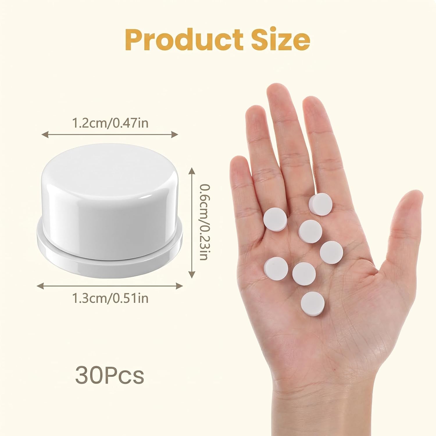 30Pcs Spinners for Card Making 0.51" DIY Rotating Bearings (White)