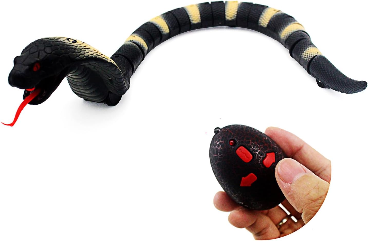 RC Snake IR Remote Control Cobra Electric Fake Realistic Animal Crawling Vehicle Scary Trick Kids Halloween Christmas Prank Toys Birthday Gifts (Grey)
