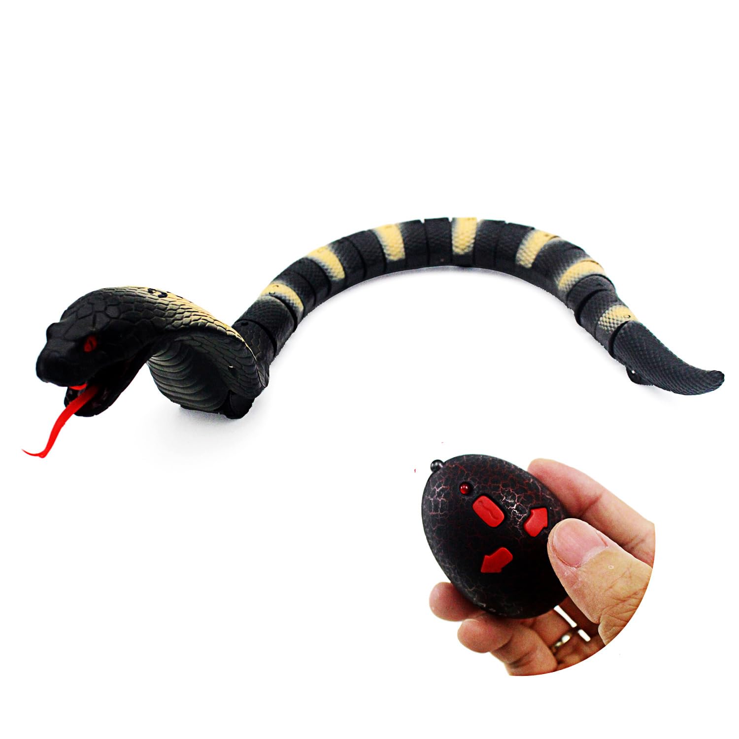 Tipmant RC Snake IR Remote Control Cobra Electric Fake Realistic Animal Crawling Vehicle Scary Trick Kids Halloween Christmas Prank Toys Birthday Gifts (Grey)