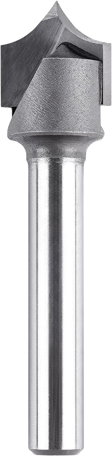 SpeTool 1/4" Shank Point Cutting Roundover Router Bit with 1/2" Cutting Diameter 1/4" Radius, Carbide 2 Flute Tipped Round Over Beading Bits for CNC Router Woodworking Carving Tool