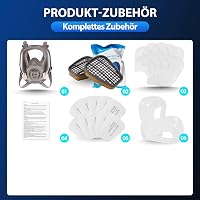 Trudsafe Teljes Arcvédő Maszk Szűrővel és Lencse Védelemmel Festéshez Gázok Ellen 2