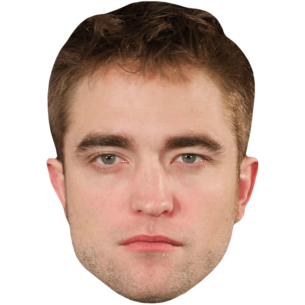 Celebrity Cutouts Lifelike Robert Pattinson (Glum) Celebrity Mask, Flat Card Face, Fancy Dress Mask