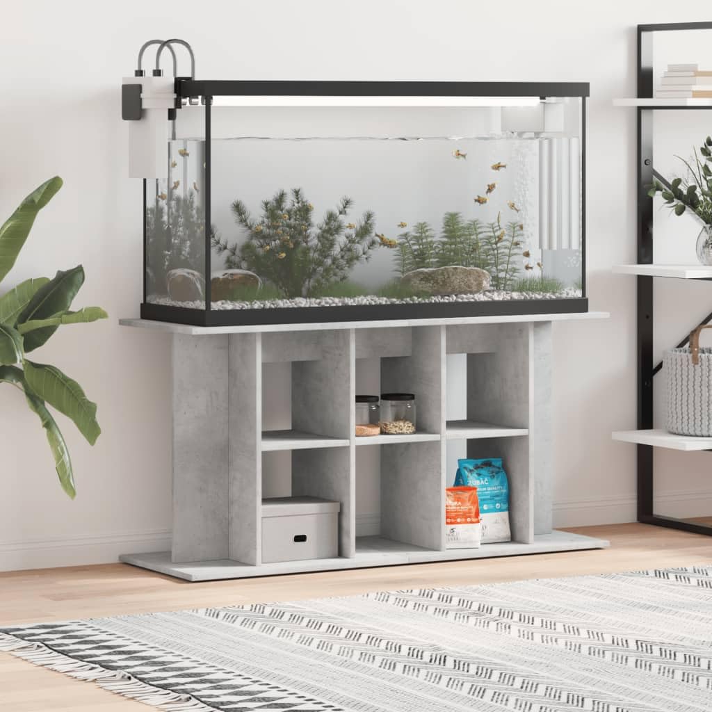 vidaXL Soporte de Acuario Madera ingeniería Gris hormigón 120x40x60 cm