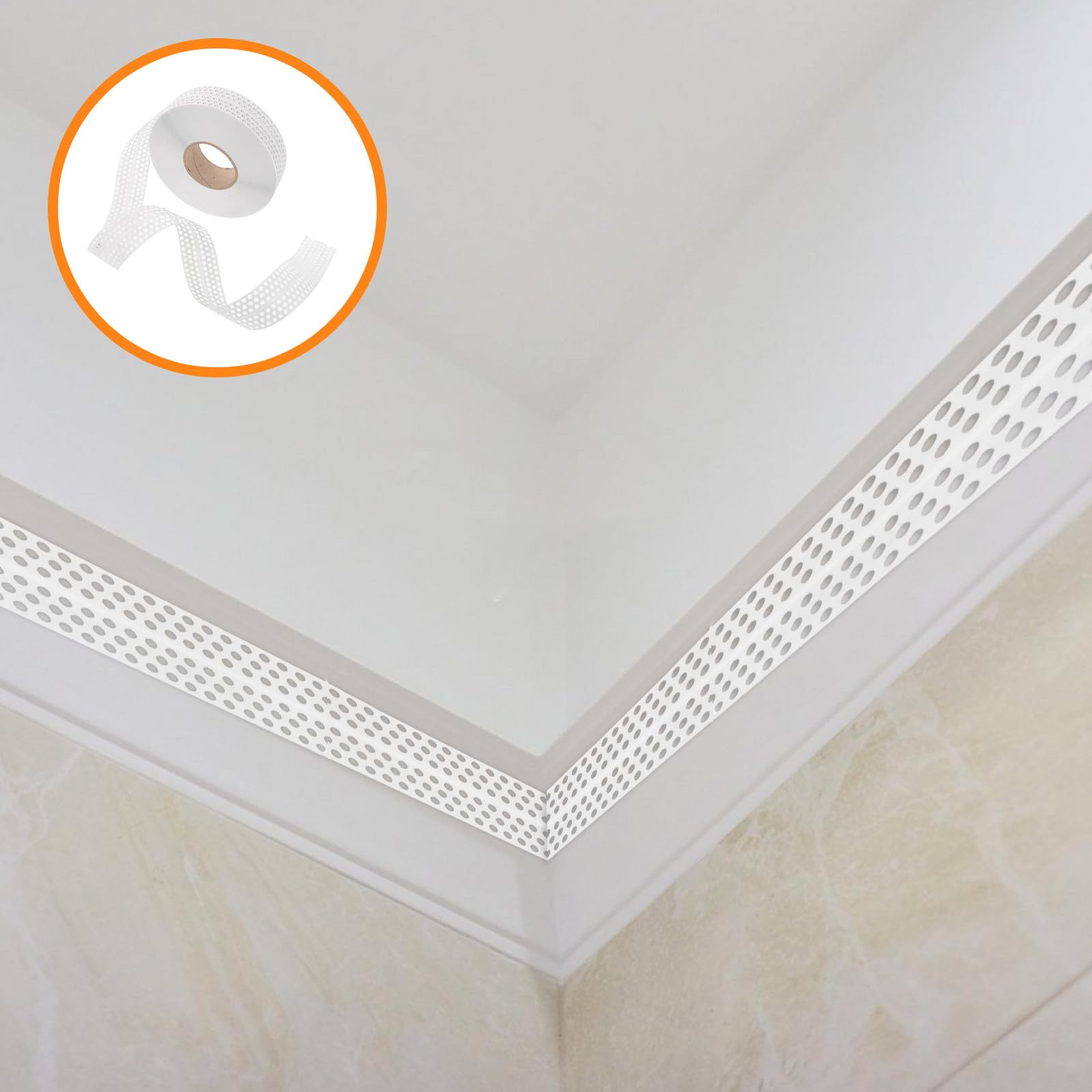 Cinta Autoadhesiva Pvc para Esquinas de Pared de Yeso, 1 Rollo