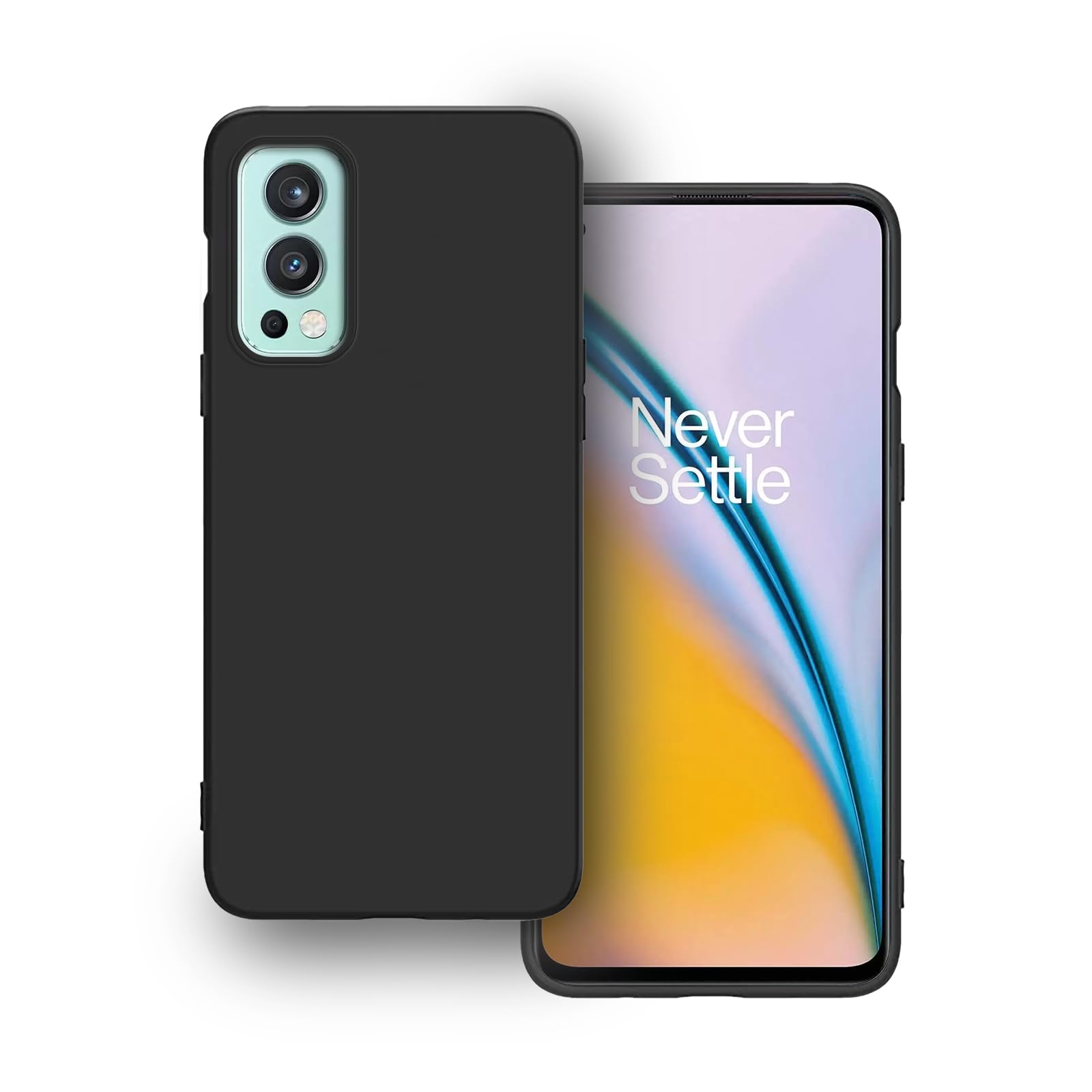 Plus Protection Matte Finished Back Cover Case for OnePlus Nord 2 | Rubberized TPU | Slim Thin Soft Matte Flexible Matte Touch Shockproof - Matte Black