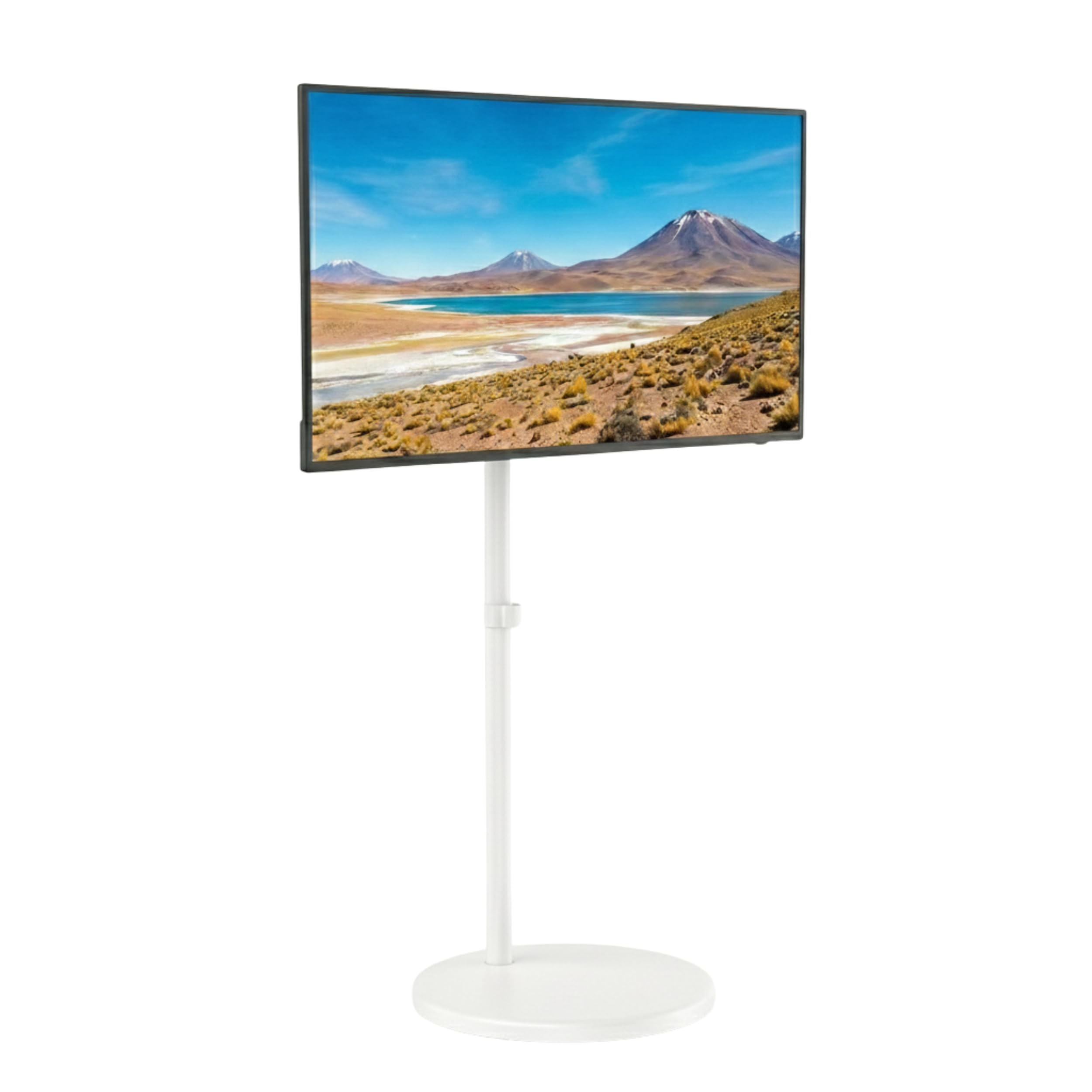 Spacetronik Mobiler TV Ständer Rollbar für 17–35 Zoll Monitor & Fernseher | Mobiler TV Standfuss höhenverstellbar mit 360° Drehung, Kabelmanagement & Federmechanismus, VESA, Traglast 10kg
