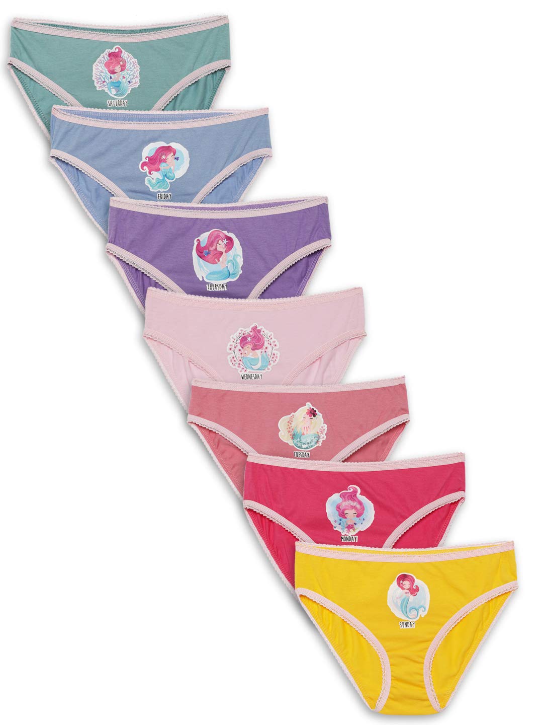 Girls Mermaid Print Cotton Briefs Pack of 7 (GWBRO45) Multicolor 2-12 Years