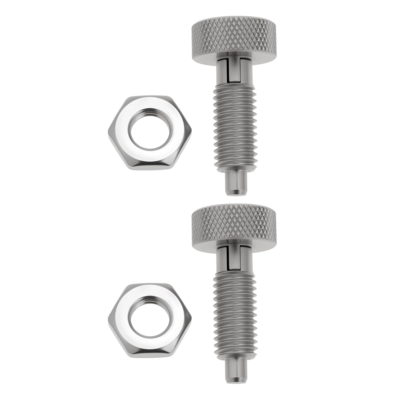 LT Easiyl 2Pcs M10x1.5 Self-Locking Spring Plunger with Knurled Handle Stainless Steel for Chassis Cabinets Appliances Automobiles