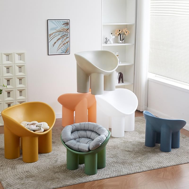 シングルソファチェアエレファントレッグチェア家庭用レジャー低スツールクッション背もたれチェア (A,大きい)