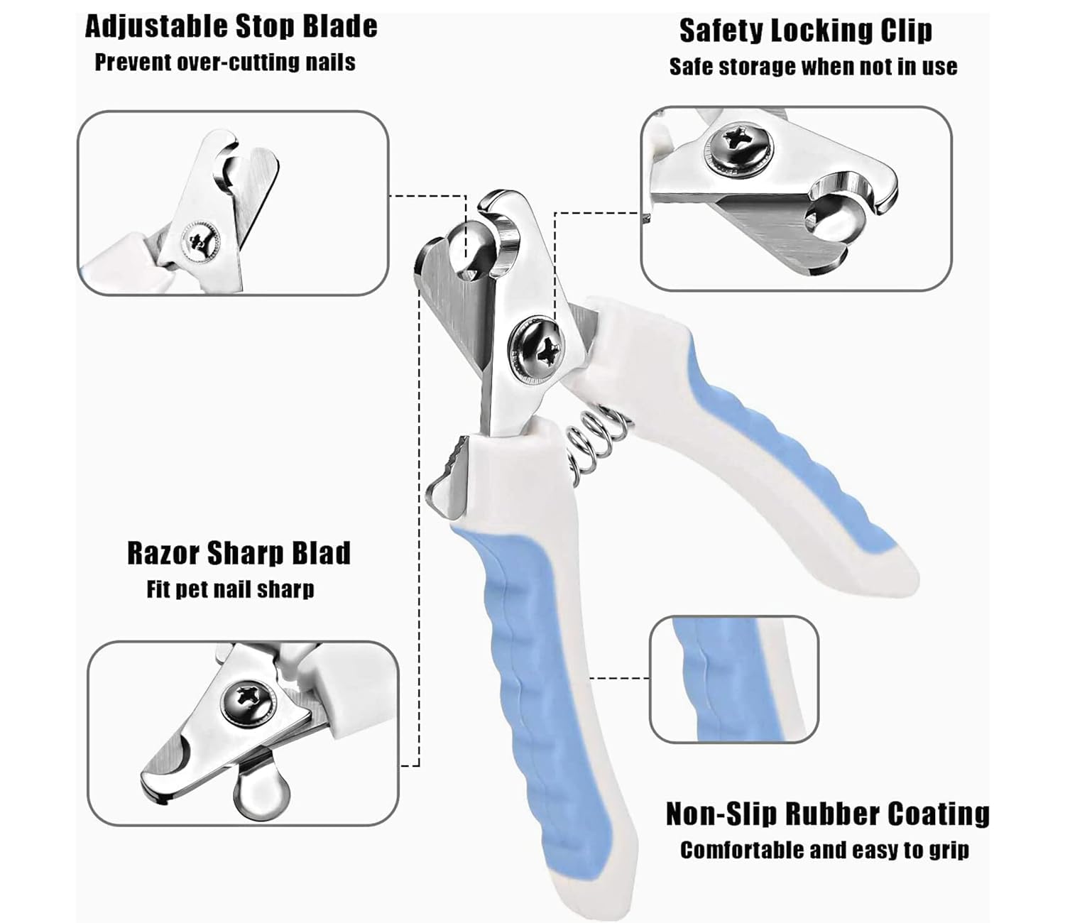 ONELINK MALL Professional Animal Nail Cutter Clipper Trimmer Filer - (Nail Clipper - Large) for Small, Medium, and Large Dogs/Puppies, Cats, and Kittens Claw Grooming Tool Set(Color May Vary) 3