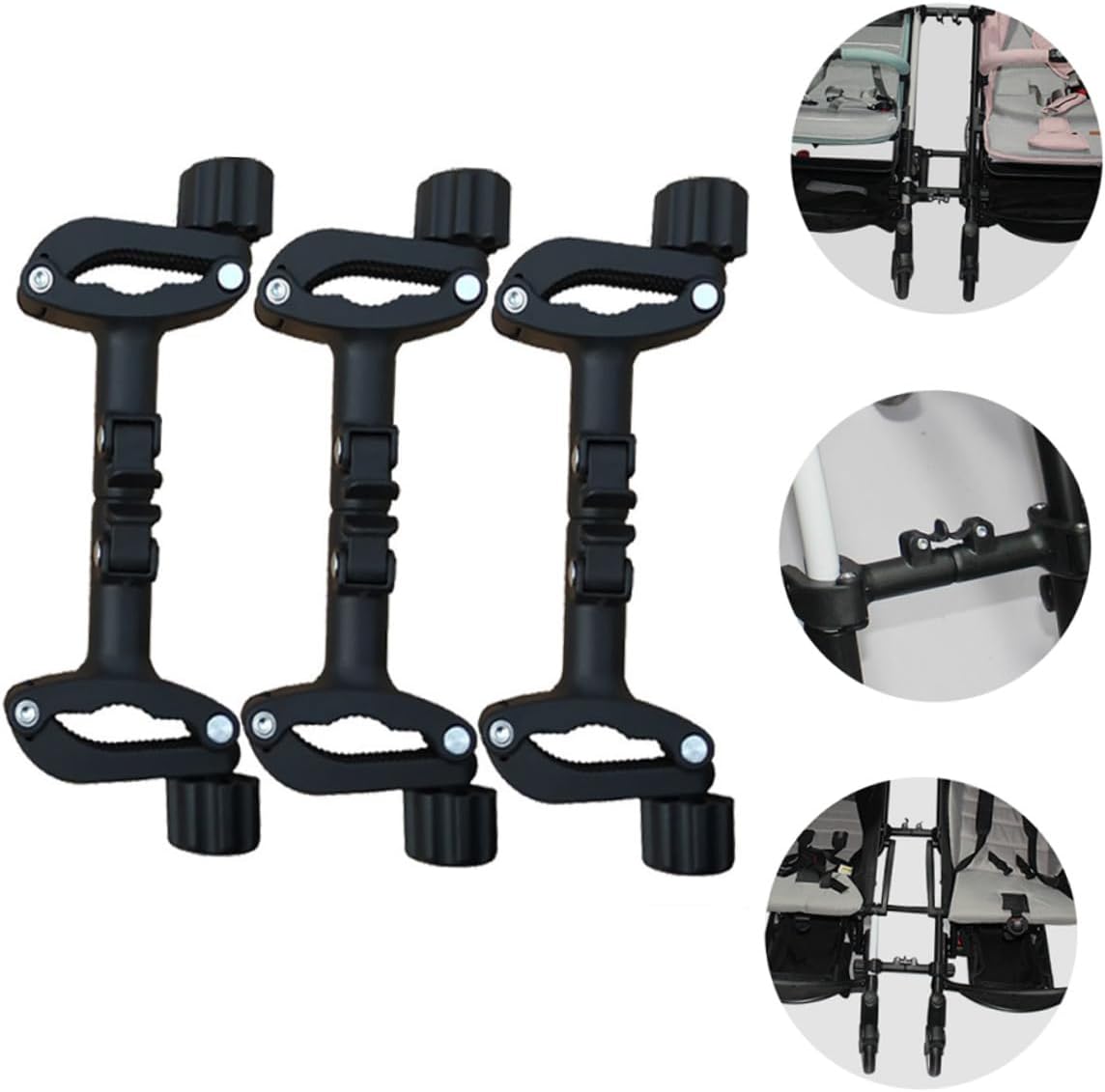 Toyvian Adjustable Twin Stroller Connector for Strollers Pushchair Linker for Outdoor Walking Compatible with Various Cart Styles Lightweight and Easy to Use