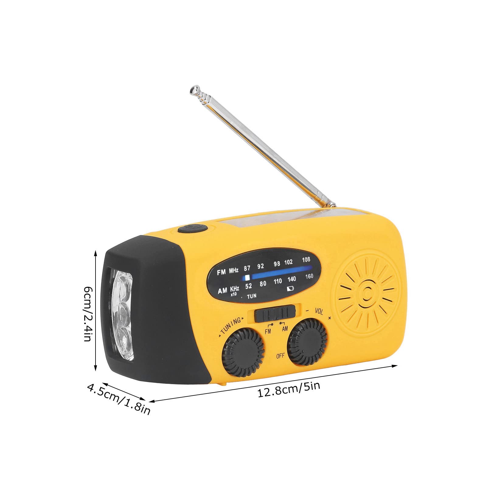 Radio Solaire Étanche IPX3 et Lanterne Multifonctionnelle à Manivelle avec Chargement USB Portable pour Le Camping (Modèle Européen)