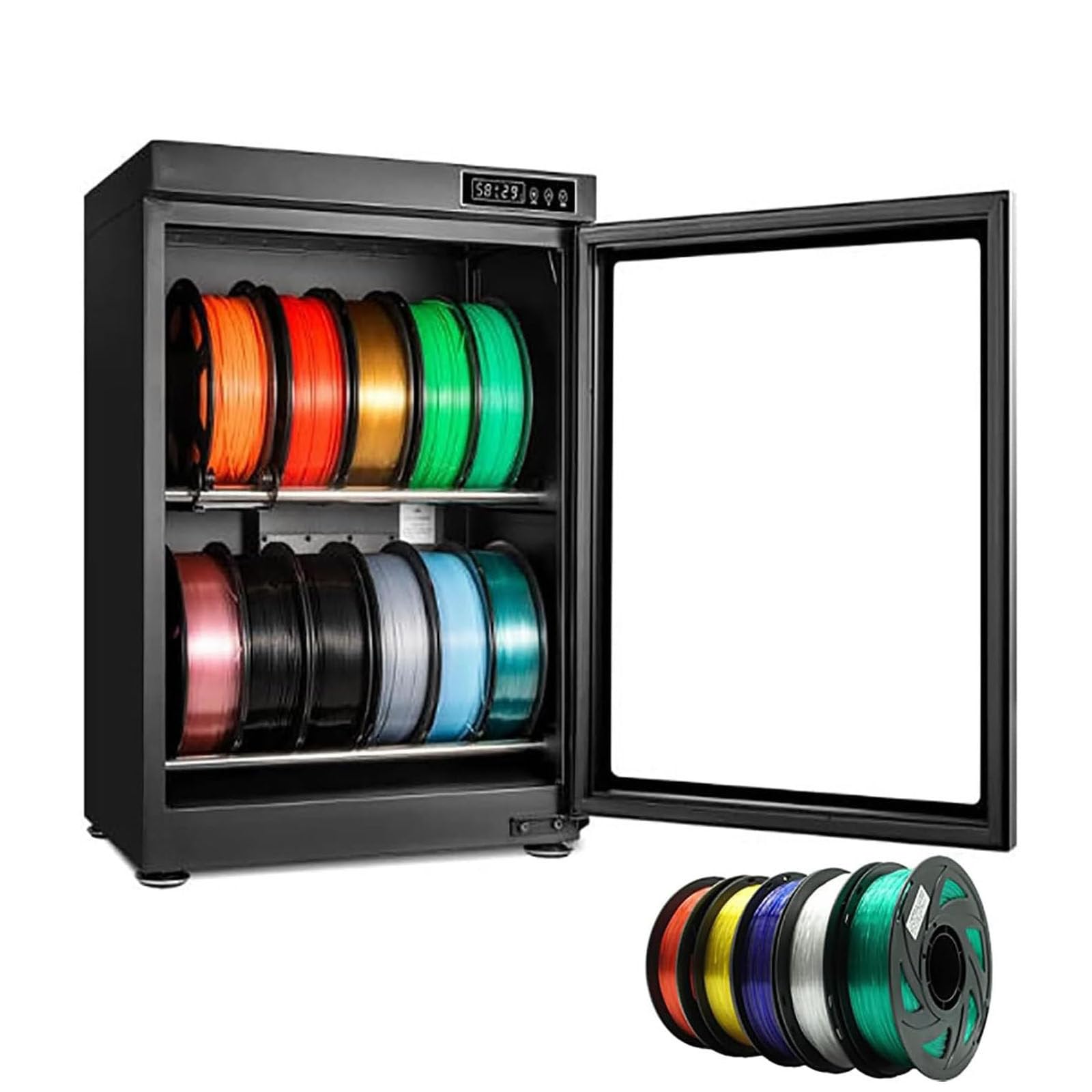 PixCy Filament Trockner,3D-Drucker-Filament Trockner,3D Drucker Filament Dryer Box,Auto Feuchtigkeitsentfernung,Luftfeuchtigkeitsbereich 15–60%,für Nylon, PLA, PETG 70L