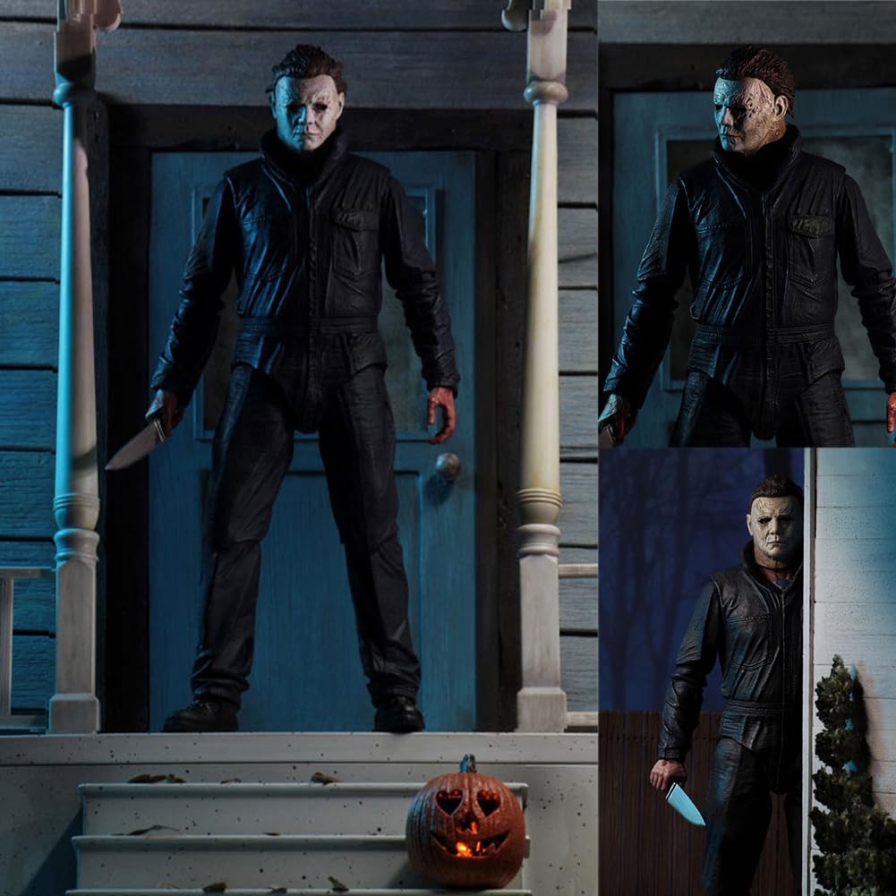 Michael Myers - Figura de acción de anime, 18 cm, articulaciones móviles (con accesorios), modelo de postura de pie, estatua de PVC, coleccionable, decoración del hogar, regalos
