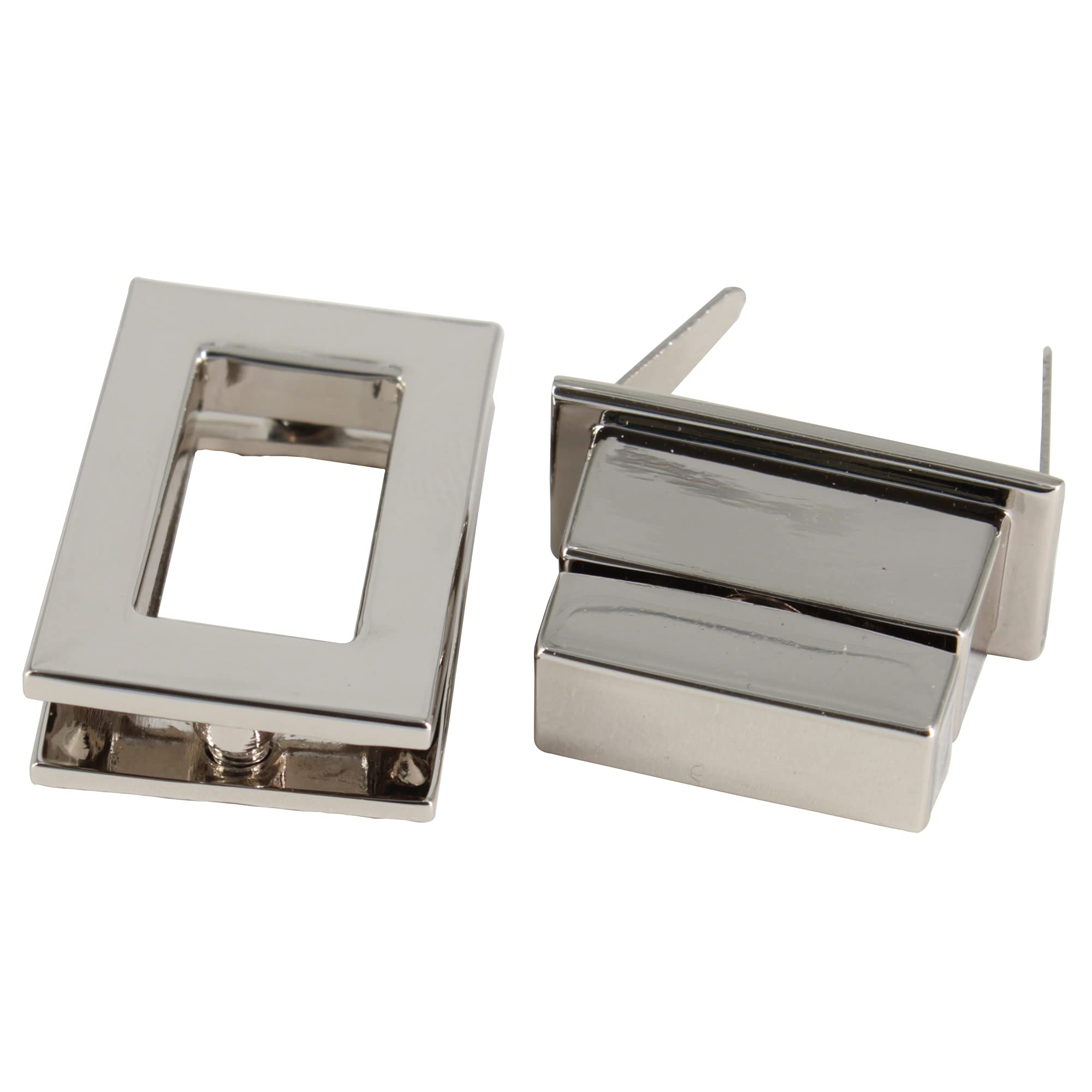 Trimming Shop Fermoirs à Vis Et à Tourner En Forme Rectangulaire Pour Sacs à Main, Projets De Bricolage, Loisirs Créatifs, Pochettes, Sacs, Porte- Monnaie, Silver (10mm X 20mm), 10mm X 20mm