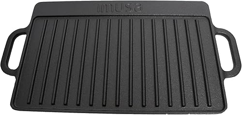 IMUSA USA CORONA-189Y Plancha reversible de hierro fundido de 12.5 pulgadas