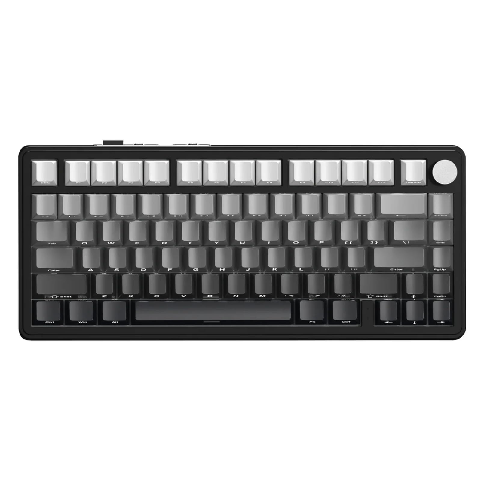 Doeek X85 Wireless Mechanical Gaming Keyboard, 75% Compact 82 Keys, Aluminum Knob, Hot-Swappable, 3 Modes (BT/2.4G/USB-C), RGB, Gasket Mount, PBT Side-Printed Keycaps (Gradient Black)