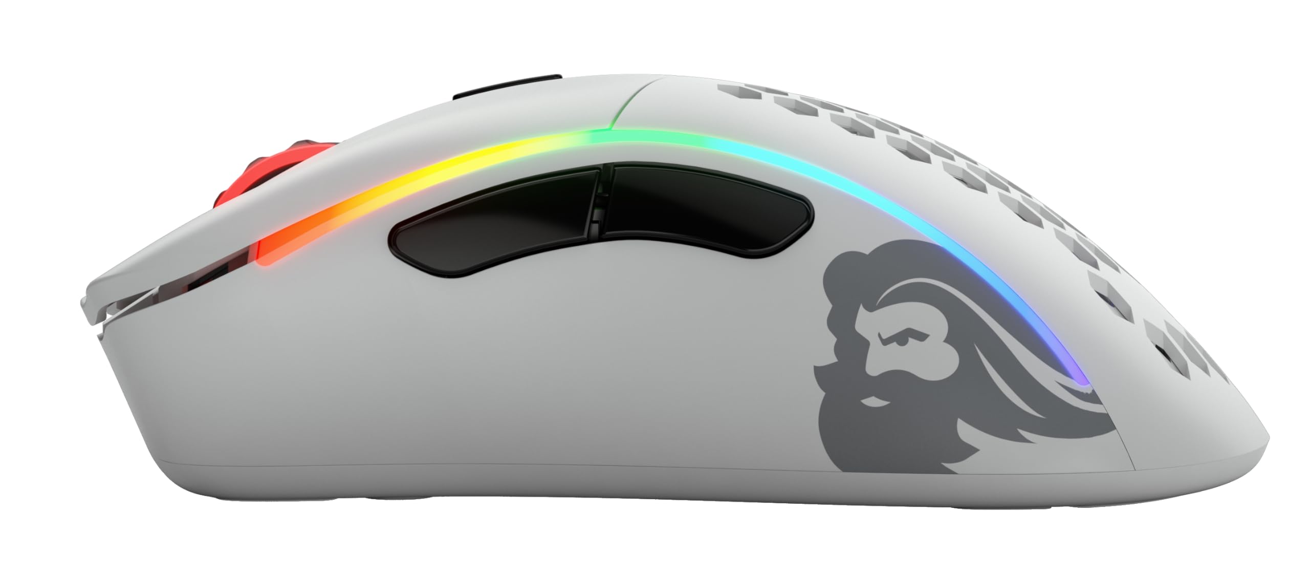 GLORIOUS Gaming Model D- (Piccolo) Wireless Mouse da gaming senza fili - Superleggero 67 g, design a nido d'ape, RGB, ergonomico, wireless 2,4 GHz senza lag, fino a 71 ore di batteria - Bianco opaco