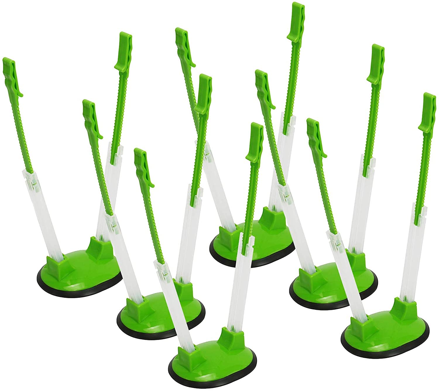 PeiterWeit 6 Pcs Baggy Rack, Adjustable Freezer Bag Holder Stand, Plastic Reusable Baggy Rack Holder for Food Prep Bag