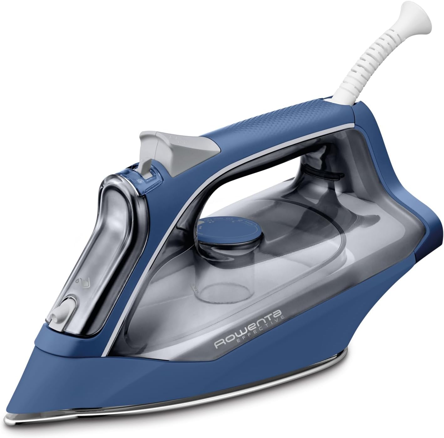 Rowenta Effective+, Steam iron, Steam boost 120 g/min, Blue | Power 2400W, Anti-scratch stainless steel sole, Autosteam technology, Anti-drip, Precision tip, DX1636