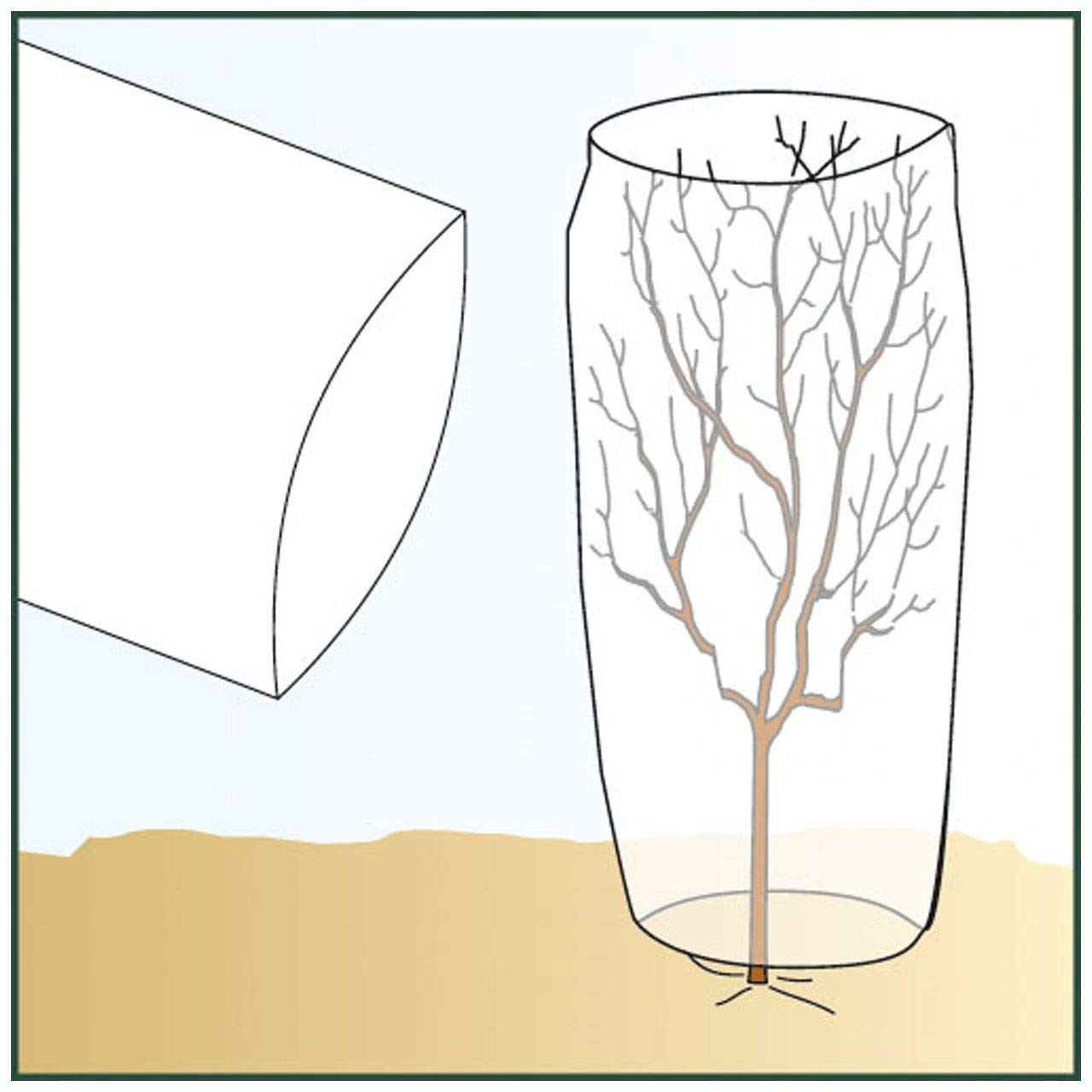 AFP Winterschutz-Vlies Thermomantel XXL, beige, Ø 200 x 300cm, 70g/qm Überwintern von Olivenbaum, Palme/Frostschutz Kübel-Pflanzen/Reißverschluss & Kordel / 2 Jutesäckchen gratis
