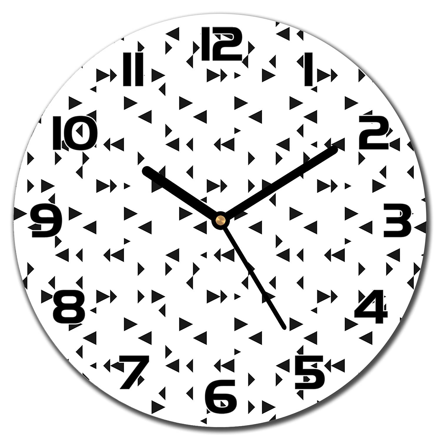 Horloge en verre 30 cm avec aiguilles noires pour une cuisine moderne