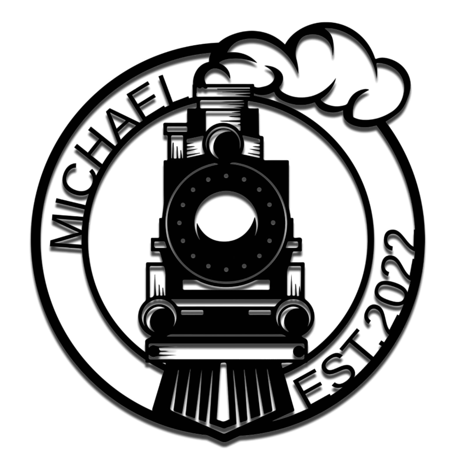 Met5kdm Men's Train Custom Metal Wall Art Decor,Personalised Metal Sign,Railroad Hanging Decoration,Gift For Son,Home Decor,Housewarming Gifts