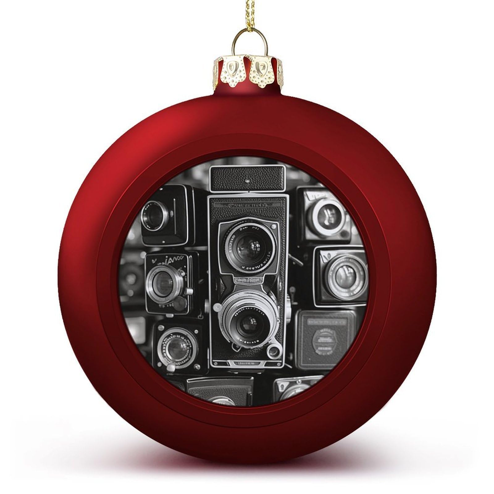 Christmas Tree Ornaments,Vintage Camera Christmas Ball Decoration Set for Holiday