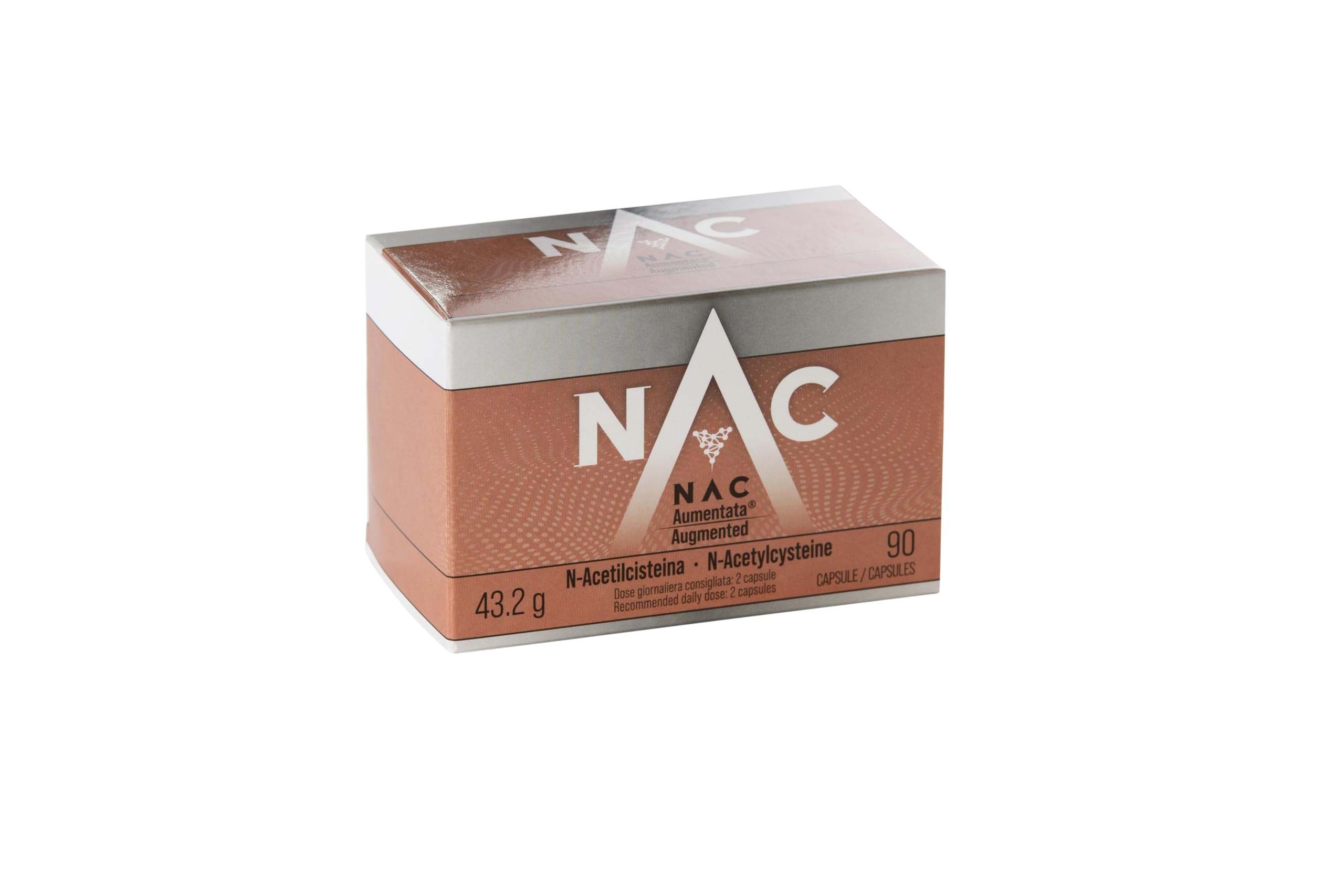 NAC Aumentata | Integratore POTENZIATO negli Effetti Antiossidanti e Detox | N-Acetil-Cisteina | Precursore del Glutatione | Alta Biodisponibilità | 90 Capsule | Vasetto Vetro Oscurato