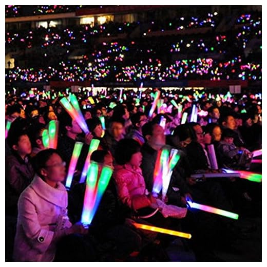 Exciting Concert Glow Sticks for Parties Reusable Foam Light Stick Novelty Funny Toy Perfect for Festivals and Events (White, One Size)