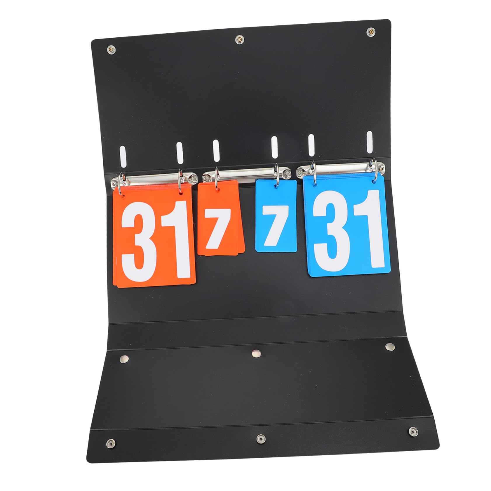 Toyvian Tabellone Segnapunti Sportivo a 4 Cifre Nero Numeri Chiari | Pvc e Acciaio, Formato da Tavolo Supporto, per Gare di Ping Pong, Pallavolo e Badminton
