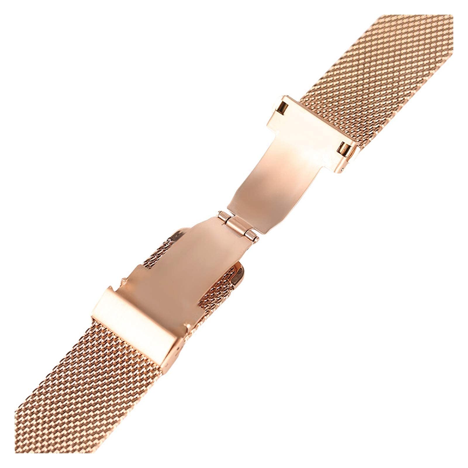 Correa de Reloj Negro/Plata/Oro Rosa 18 mm/20 mm/22 mm Correa de Reloj Malla Correa de Acero Inoxidable Cierre Plegable Relojes Pulsera de Repuesto (Plata 20 mm)