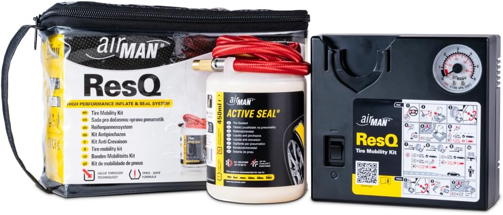 AIRMAN Flat Tire Repair Kit ResQ 12V Compressor France Ubuy