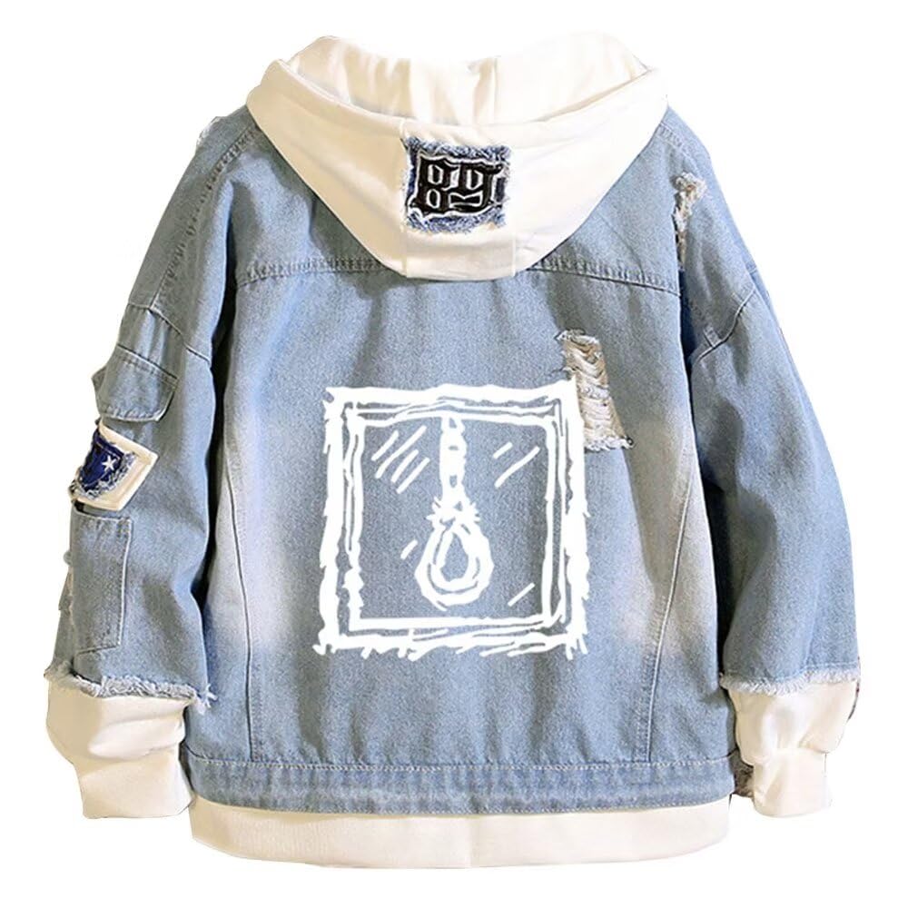 KPOP Rapper Denim Jacket Jeans Love Printed Fashion Sport Hip Hop Hoodie
