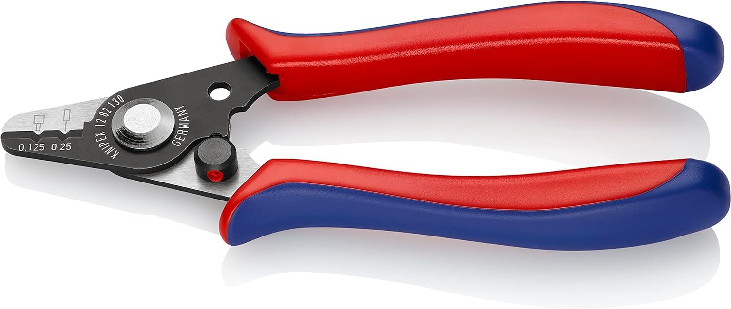 Knipex Pince à dénuder pour câbles à fibres optiques sur carte LS gainées en plastique 130 mm, 12 82 130 SB