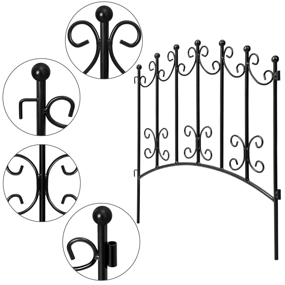 Amagabeli Rustproof Garden Fencing 24inx10ft Decorative Metal Fence