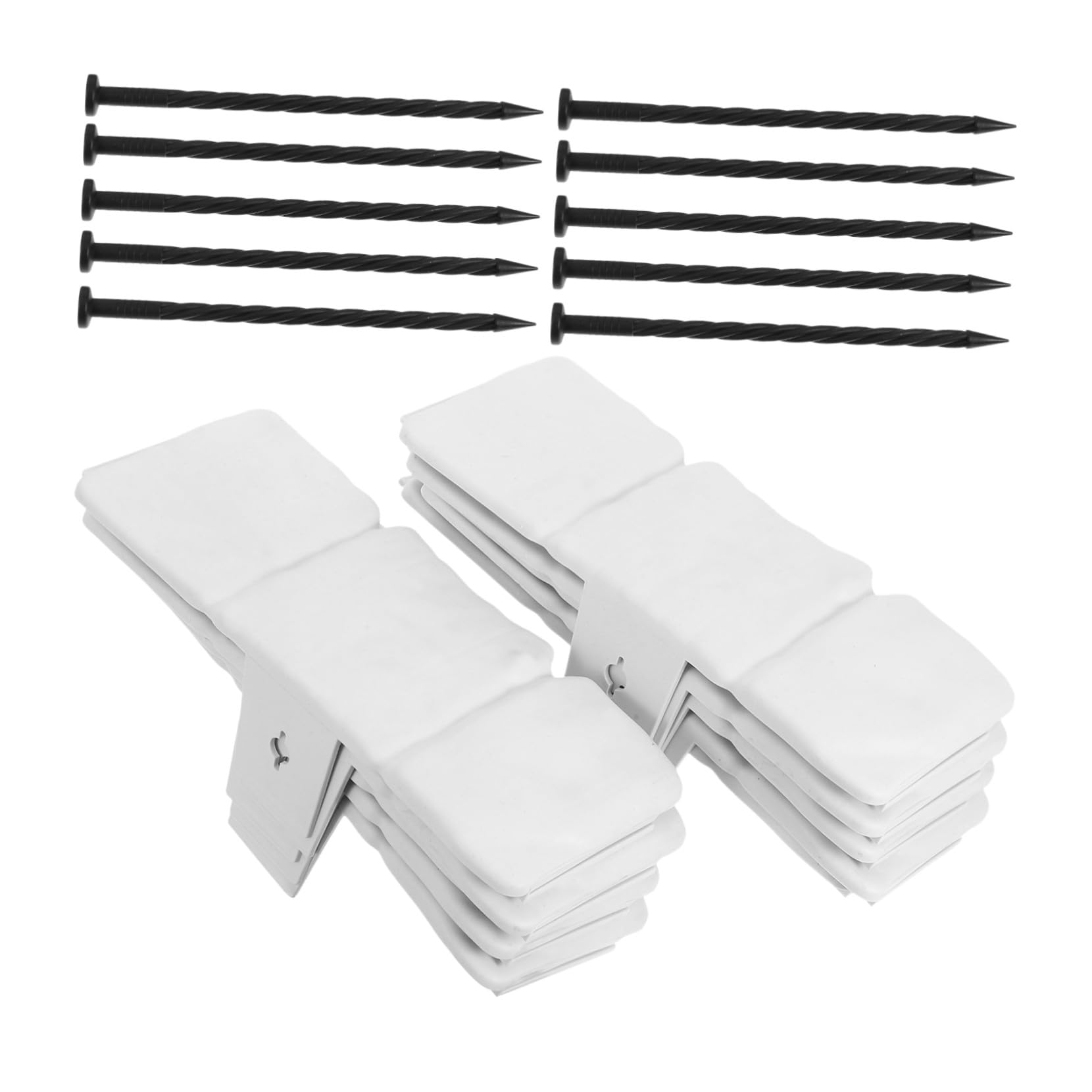 SHINEOFI 10 Piezas Bordura Jardín Plástico Efecto Piedra Resistente con Clavos para Fácil Instalación Delimitador Exterior Césped y Caminos