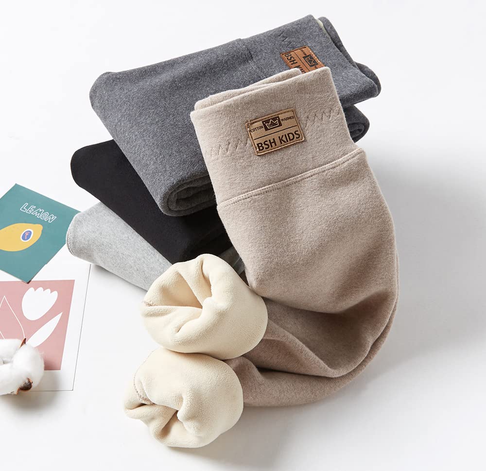 Legginsy dziewczęce, jednoczęściowy plus aksamitnie wyściełane legginsy z czystej bawełny, wysoka talia, ciepłe spodnie bawełniane super miękkie, wygodne, elastyczne, z podszewką