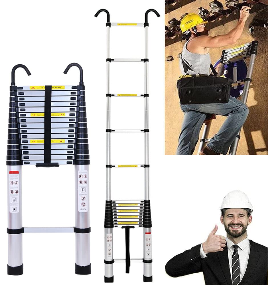 Scala 3,2 Metri SWANEW - Scala Telescopica In Alluminio, 3,2 M, Allungabile, Pieghevole Scala Professionale Per Interni