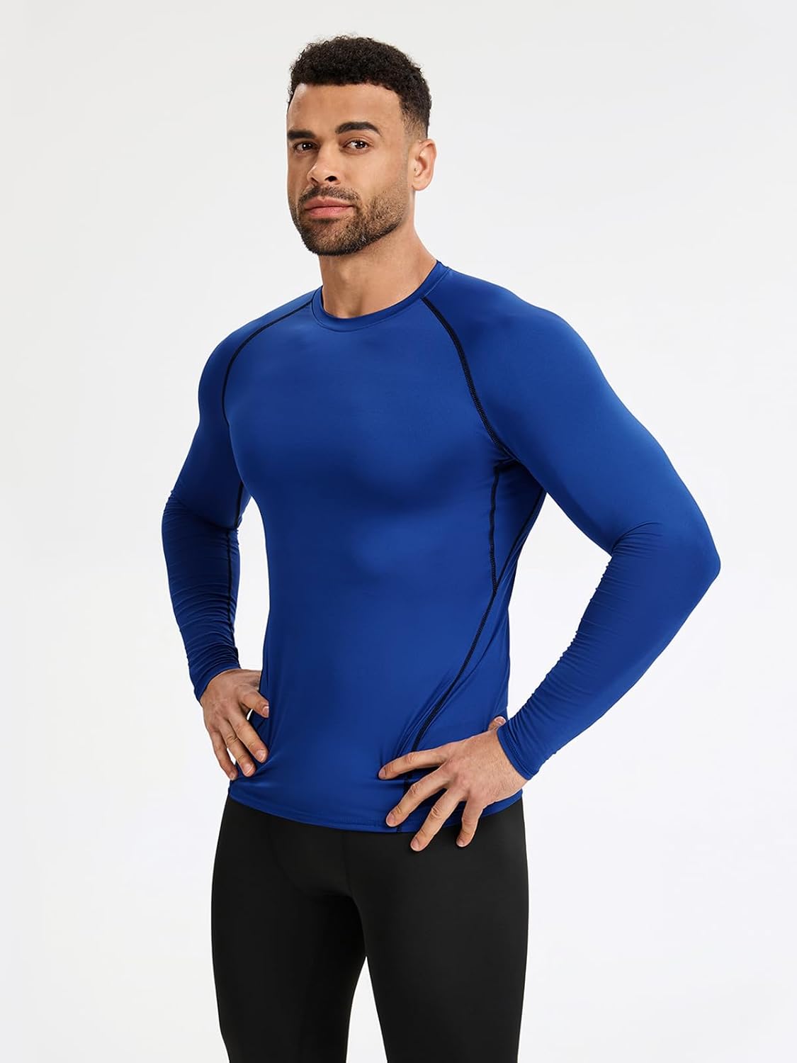 5/6 Pack Men's Compression Shirts Long Sleeve Athletic Workout Shirt Sports Base Layer Undershirt Quick Dry - Image 2