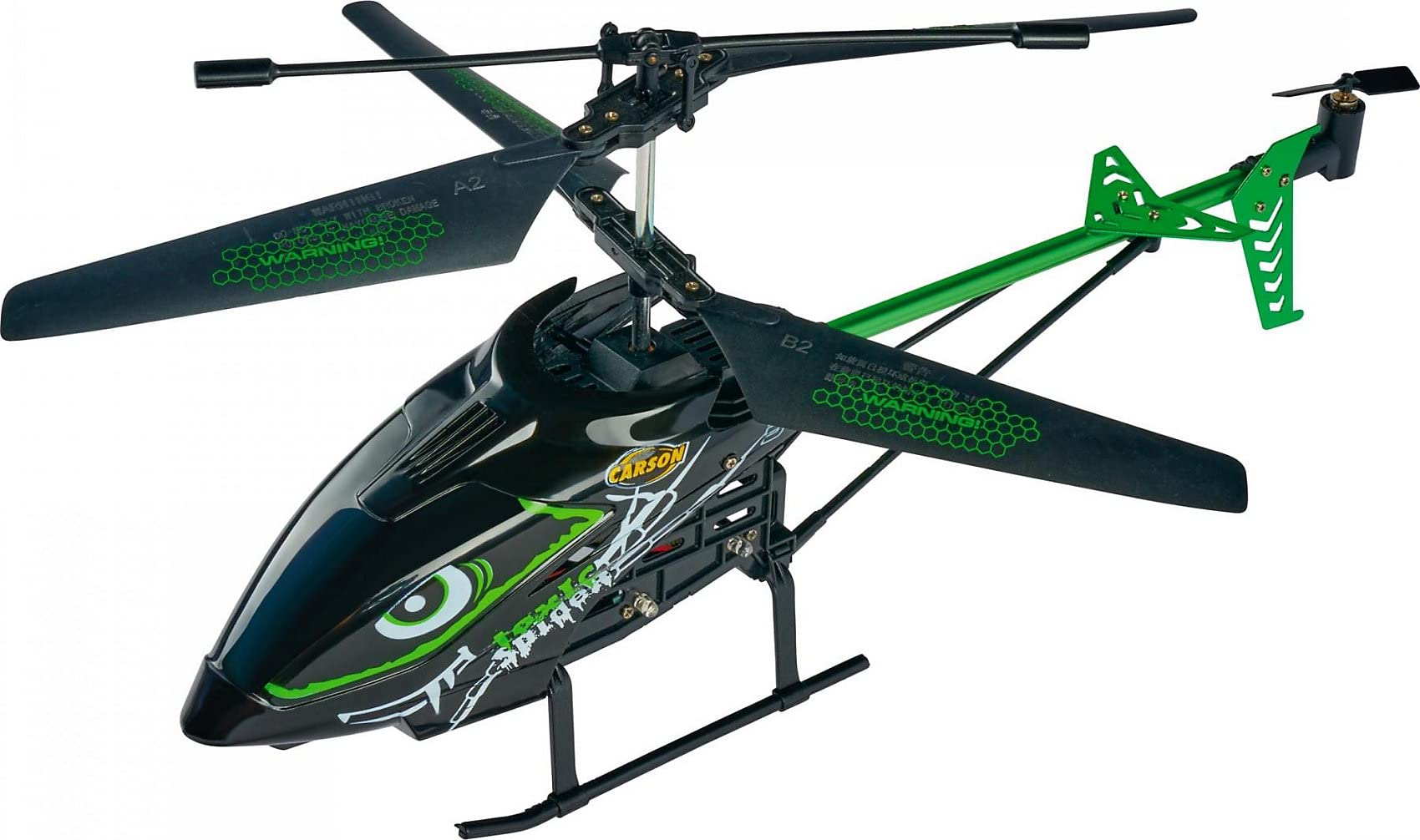 Carson 500507160 Toxic Spider 340 100% zdalnie sterowany helikopter, wytrzymały model RTF (Ready to Fly) dla początkujących, dla dzieci od 12 lat, czarny