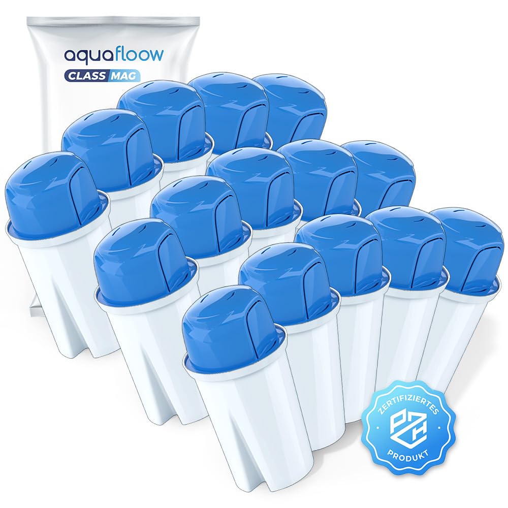 Aquafloow Magnesio Cartuchos de Filtro de Agua para Jarras | Filtrar Agua Limpia y Enriquecerla con Magnesio | Recambio para Aquaphor B15 Standard, Dafi Classic, Brita Classic, Laica – 15 Piezas