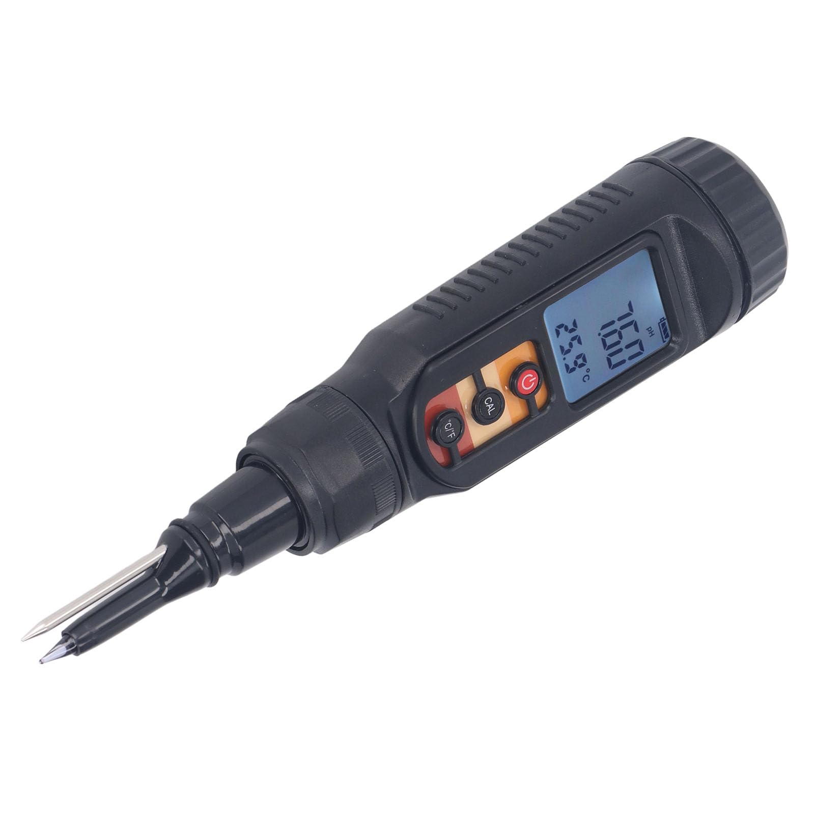 Probador Digital de PH del Suelo con Medición de Temperatura Probador de PH Alimentado por Batería Amplio Rango de 0.00-14.00pH Versátil para Frutas de Queso del Suelo