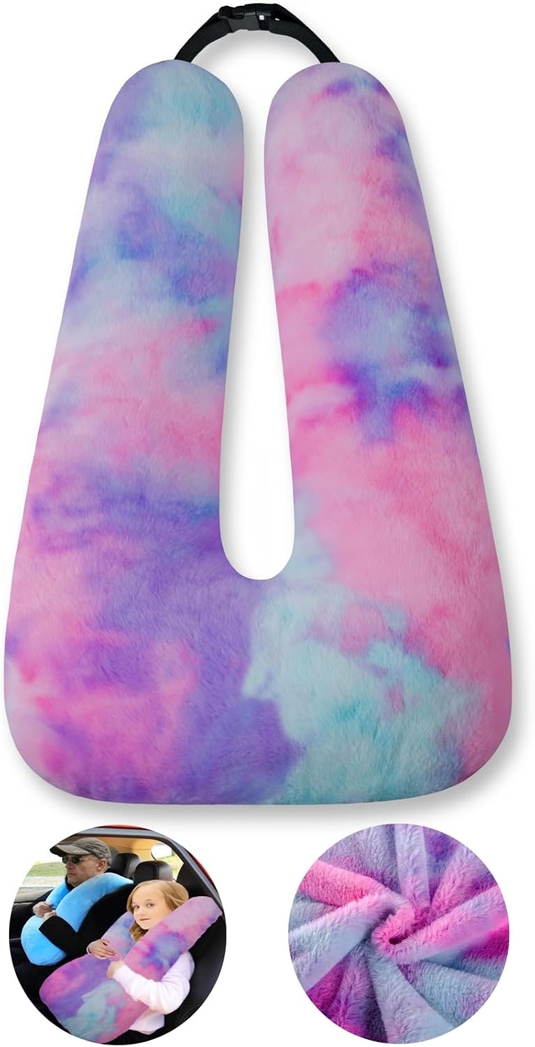 Travel Pillow Car Pillow Kid Car Sleeping The Sleeping Aid for Adults and Kids on Road Trips Kids Travel Pillow Colorful Purple B-colorful Purple