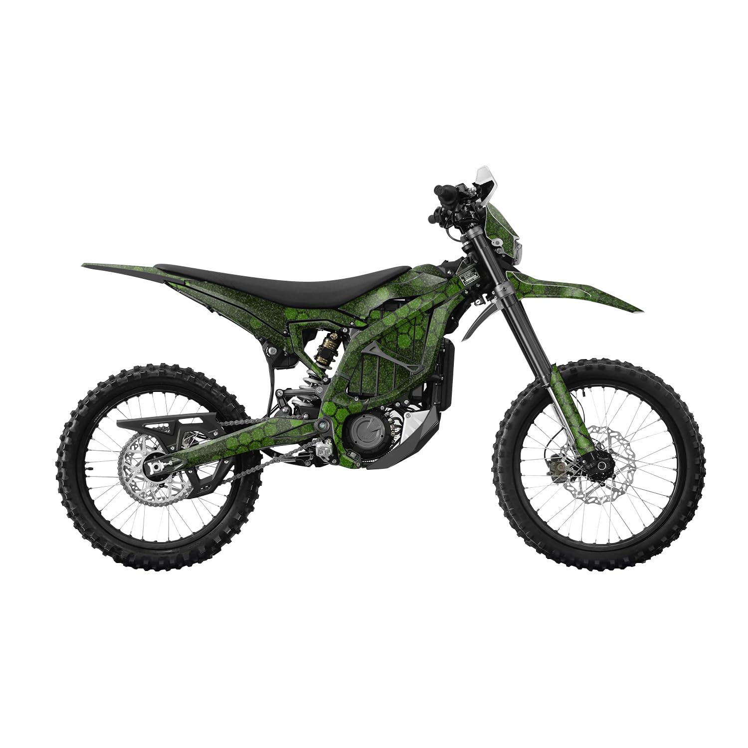 Glossy Glitter Surron Ultra Bee Graphics Kit Wrap - Green Hexa Camo - Sur-Ron Skin - Premium 3M Vinyl Protective Wrap Decal Cover - Easy to Apply | Crafted in The USA by MightySkins