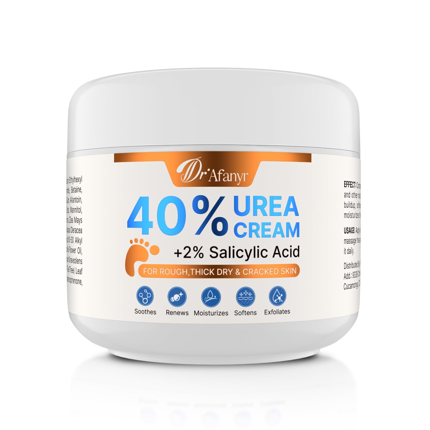 40% Urea Cream for Feet – Foot Cream with 2% Salicylic Acid for Dry Cracked Heels and Feet, Formulated with Shea Butter, Tea Tree Oil for Deep Moisturizing(5.29oz)
