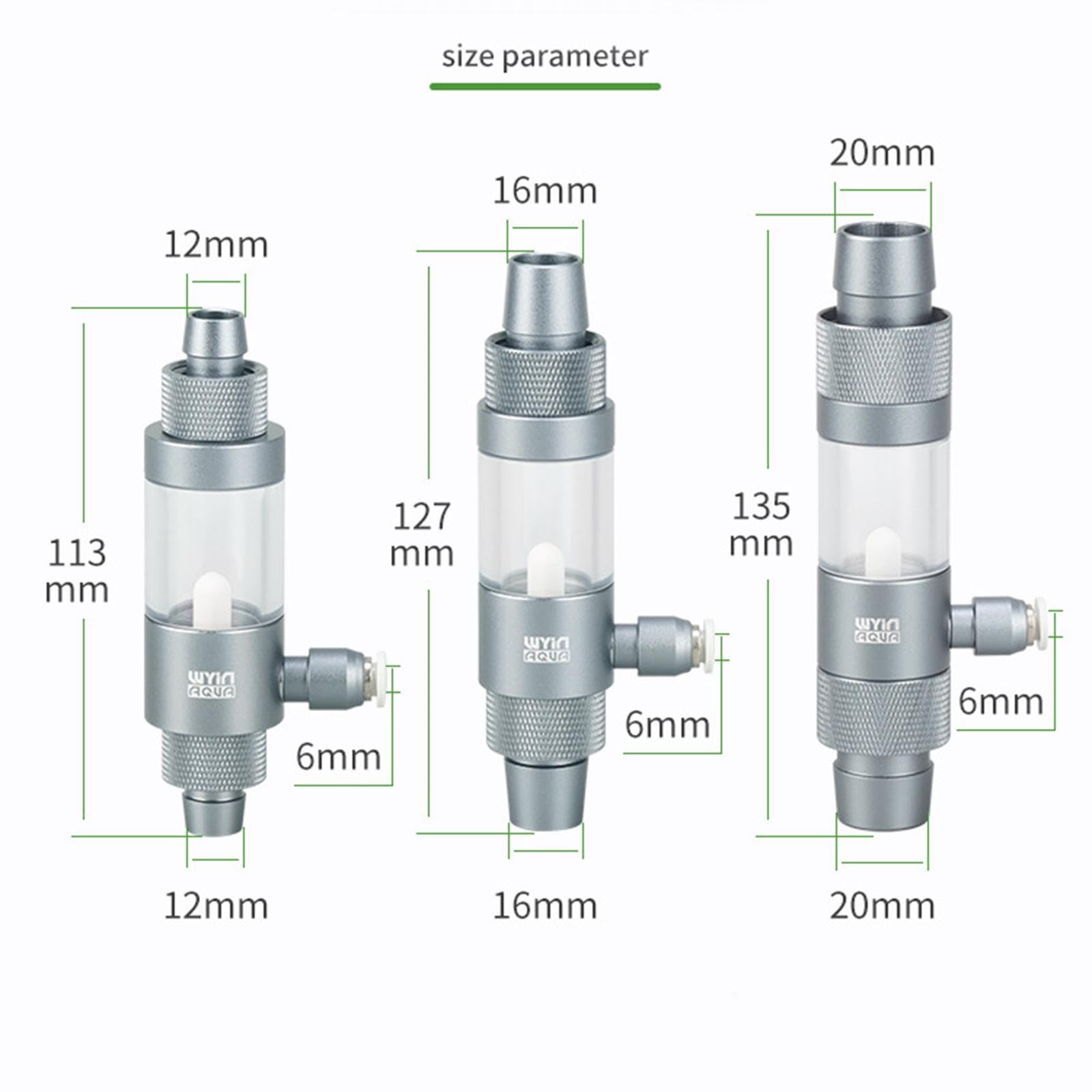 Diffuseur de CO2 en Acrylique avec Compteur de Bulles, Pratique et Multifonctionnel, pour Aquarium, Wy500112
