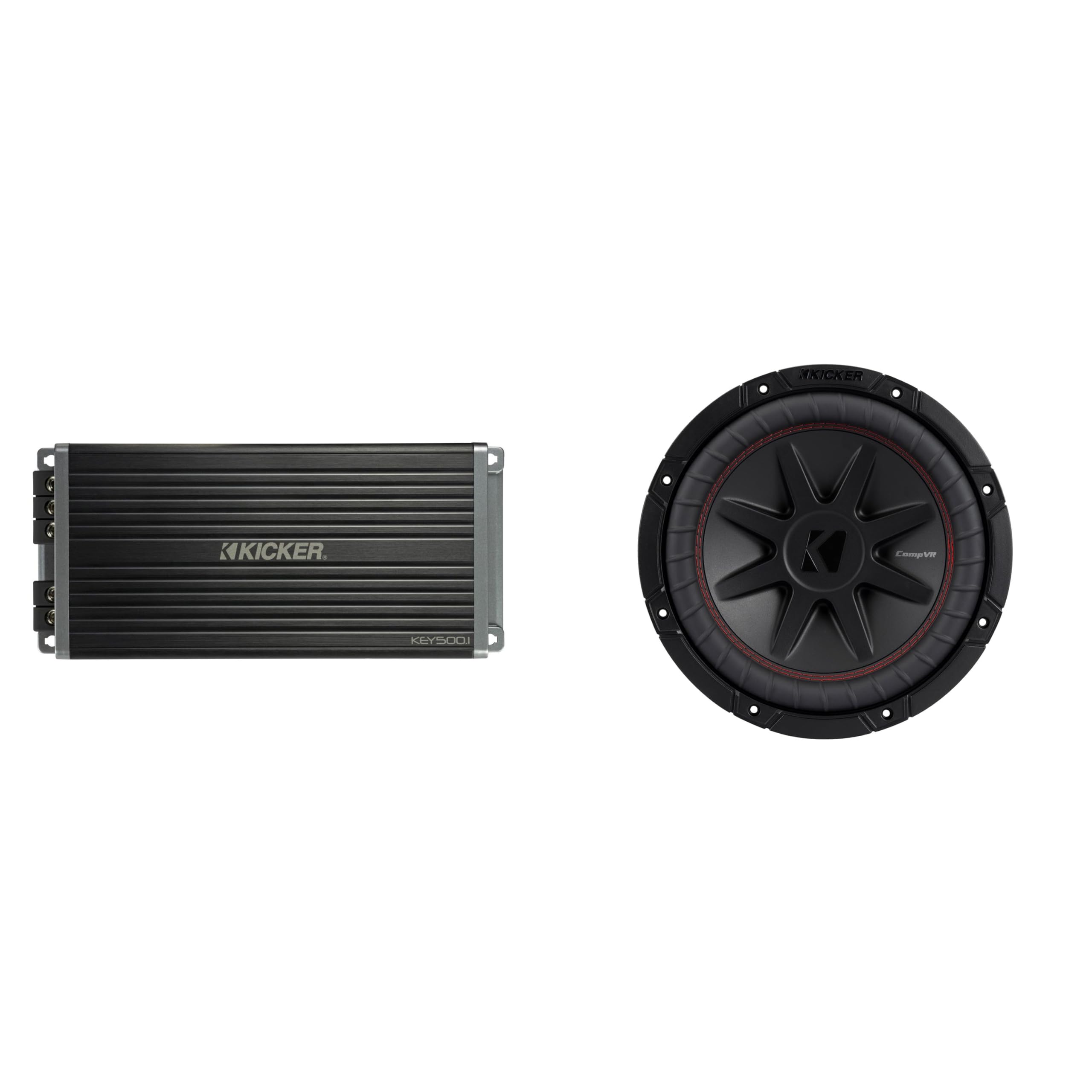 Kicker 10 Inch CVR Woofer Includes 52CVR104 Package with 47KEY5001 Amplifier