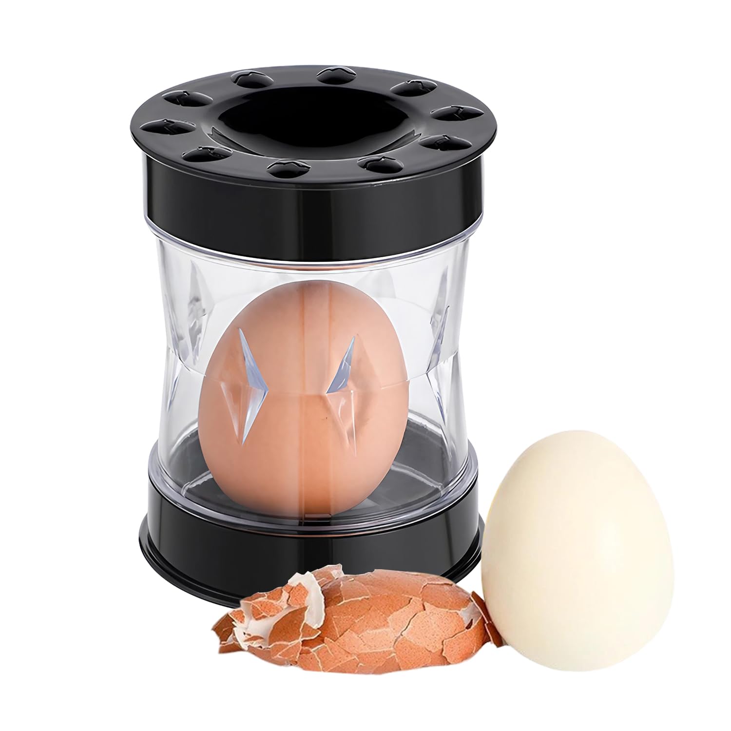 2026 New Hard Boiled Egg Peeler, Effortless Egg Shell Remover, Egg Shell Opener for Chicken & Quail Eggs, Shake to Instantly Peel, Egg Peeler for Hard Boiled Eggs (A)