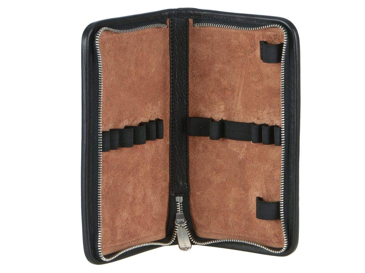 Sonnenleder Stiftetui Leder NOLTE mit 4 Füllerschlaufen Federtasche Etui für Füller schwarz